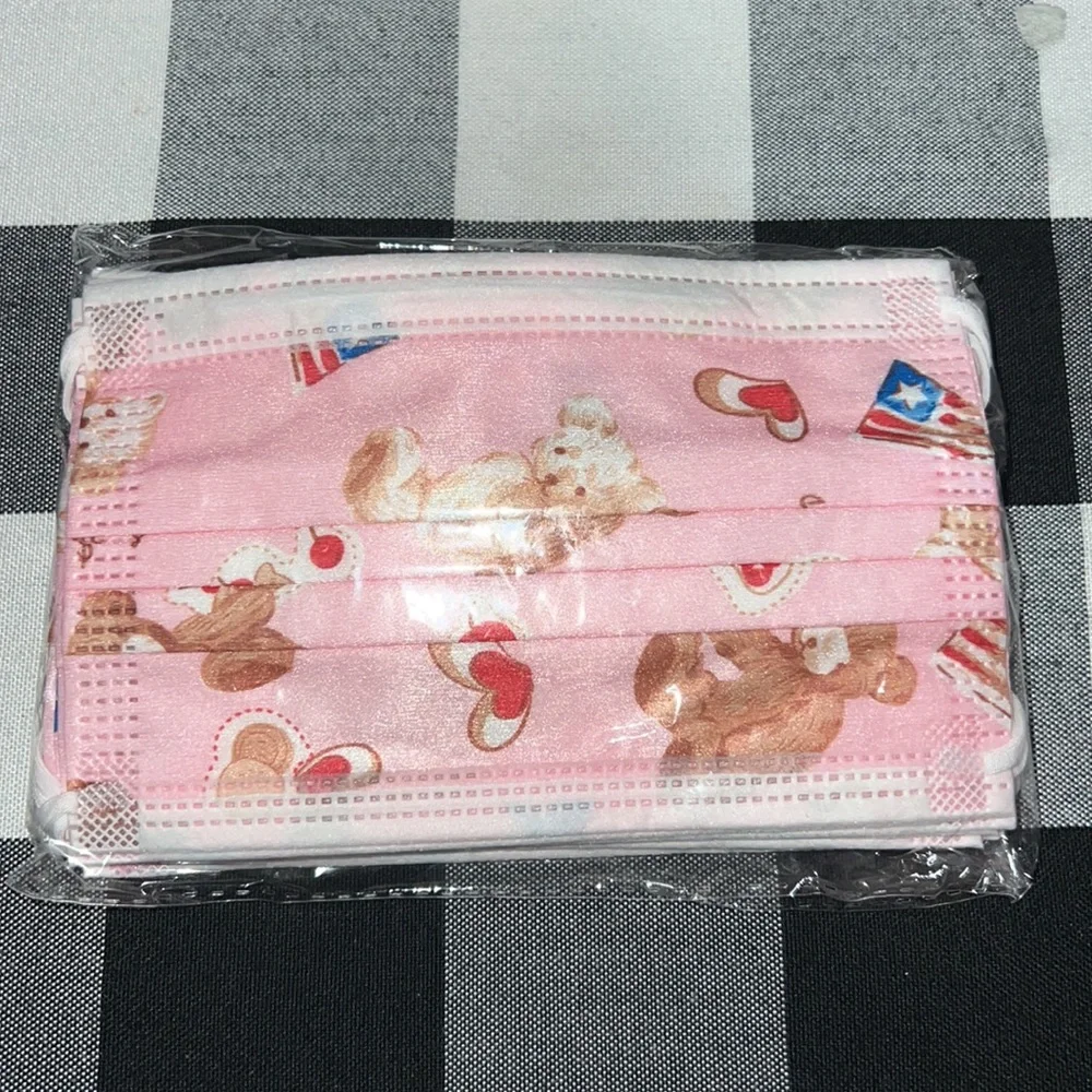 3 SEALED BAGS (10 in each bag) KID GIRL PINK DISPOSABLE MASKS